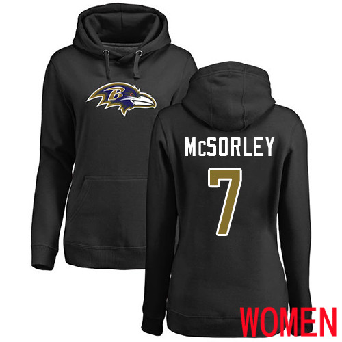 Baltimore Ravens Black Women Trace McSorley Name and Number Logo NFL Football #7 Pullover Hoodie Sweatshirt